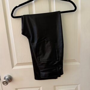 Abercrombie & Fitch Black High-Rise Faux Leather Pants
